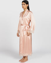 Isla & Evie Sexy Sleep Satin Robe PEACHY KEEN / S